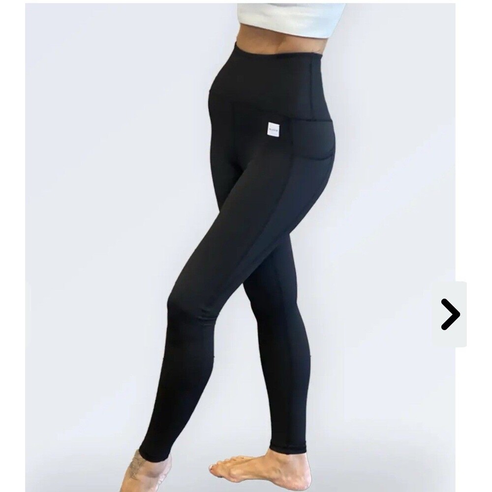 Aluva Leggings Womens M High Waist Yoga Pants Athletic Pockets 28 Inseam Pilates
